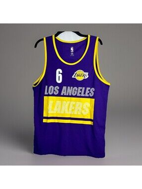 NBA Los Angeles Lakers #6 LeBron James Men’s Size Large Sleeveless Purple Yellow